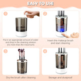 Makeup Brush Cleaner Machine Electric Makeup Brush Cleaner Automatic Makeup Brush Cleaner with Brush Cleaning Mat