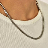 eManco Silver color  2MM/3MM/4MM/6MM/8MM  Men's Cuban Link Chain Necklace Stainless Steel Women Trendy Punk Jewelry