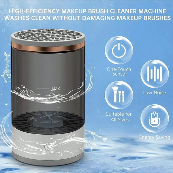 Electric Makeup Brush Cleaner Machine Cosmetic Brush Drying Rack Dust-proof Makeup Brushes Holder Cleaning Tools