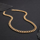 KunJoe Simple Cuban Chain Necklace for Men Gold Color/Black Metal Aluminium Chain On The Neck Choker Jewelry Party Boy DIY Gift