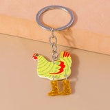 Cartoon Hen Keychain Animal Chicken Charms Keyrings for Women Men Car Key Handbag Purse Hanging Key Chains DIY Accessories